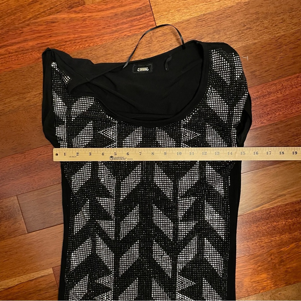 Guess Black and White Patterned Short Sleeve Tee - Picture 5 of 7